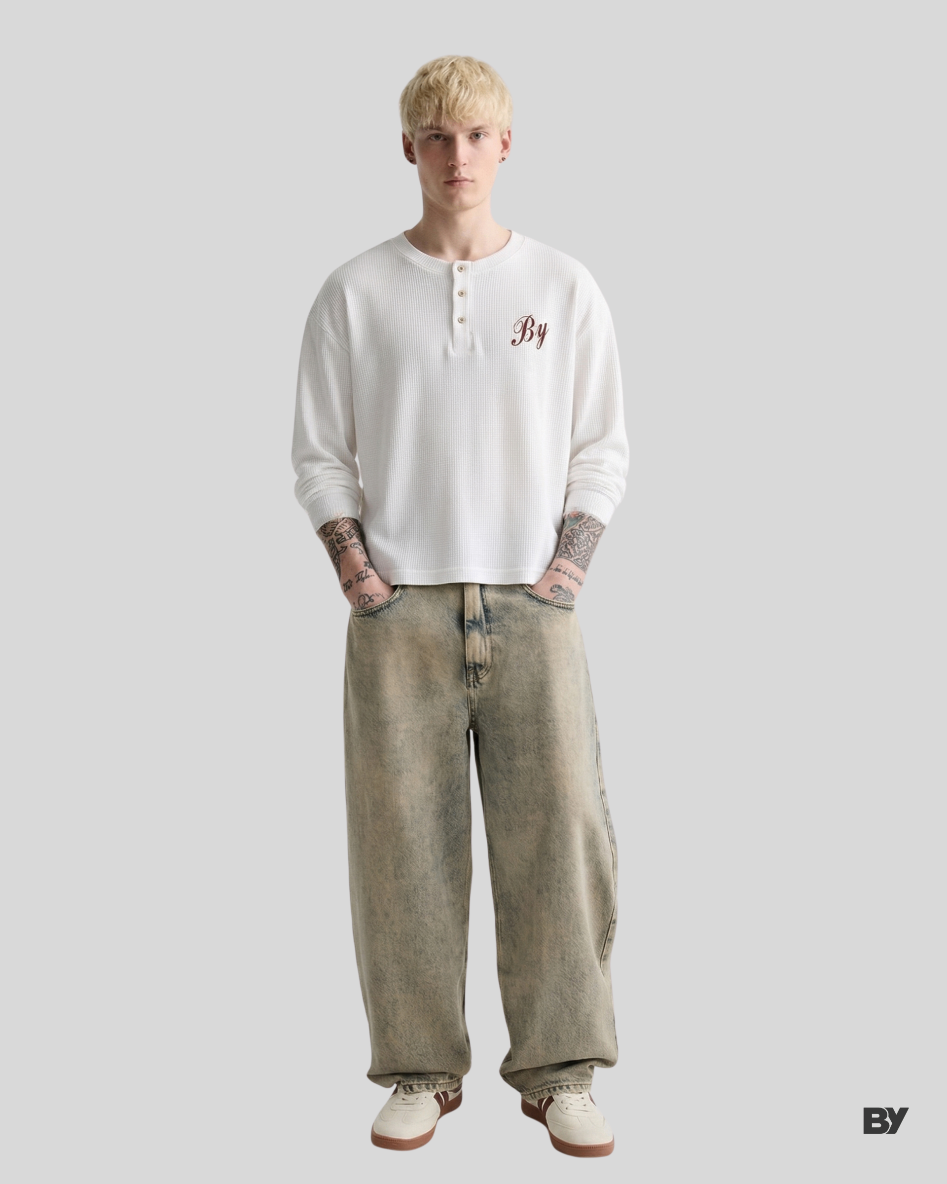 Henley Waffle Knit