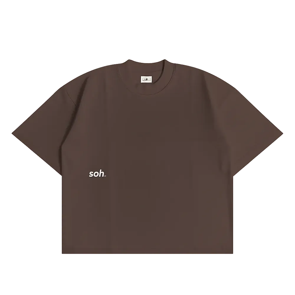 Front Puff Print Box Unisex T-shirt | Brown