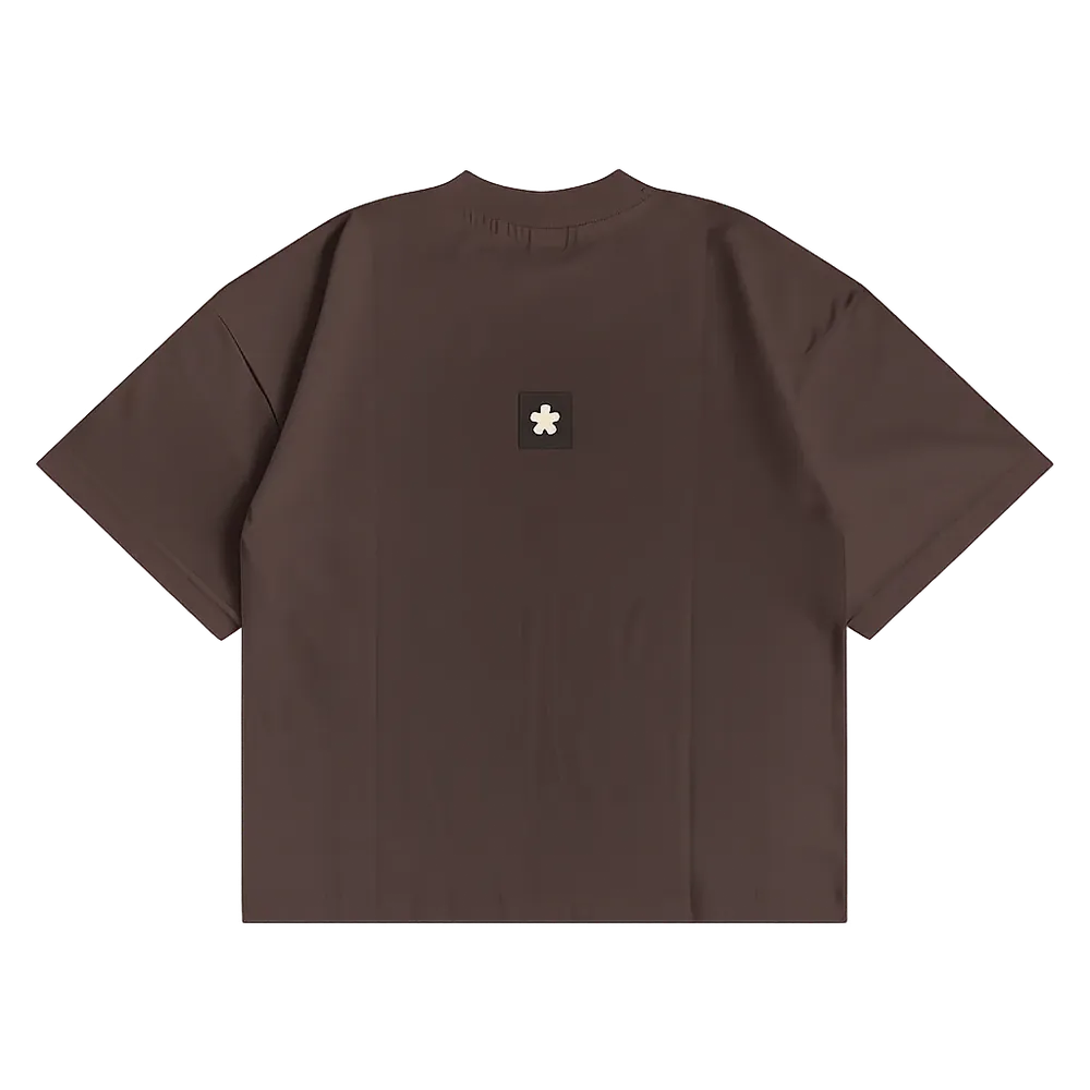 Back Embroidery Patch Box Unisex T-shirt | Brown