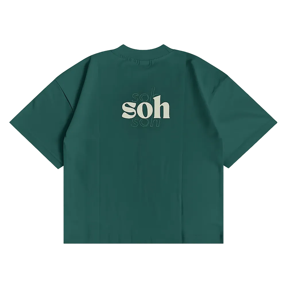 Back Embroidery + Screen Print Unisex T-Shirt | Green