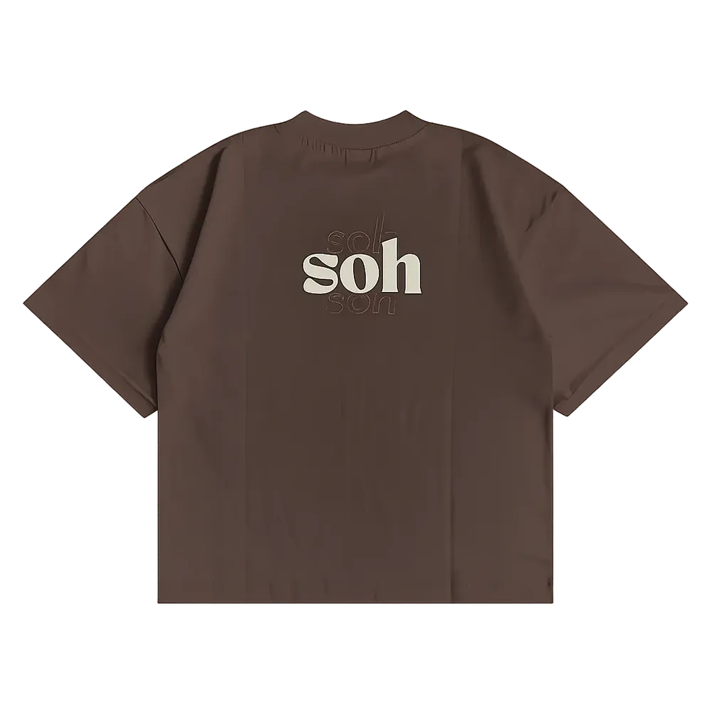 Back Embroidery + Screen Print Unisex T-Shirt | Brown