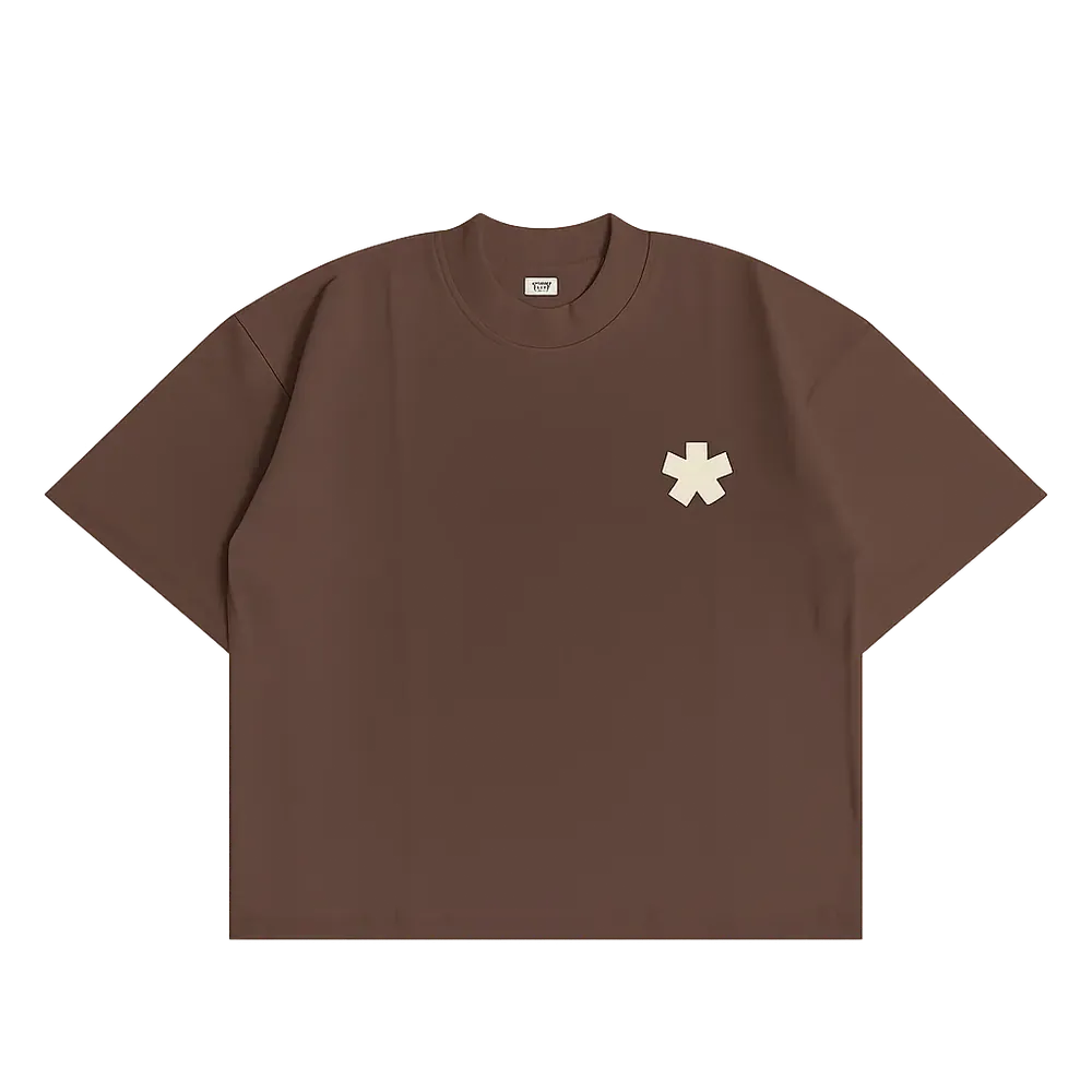 Front Embroidery Star Unisex T-Shirt | Brown