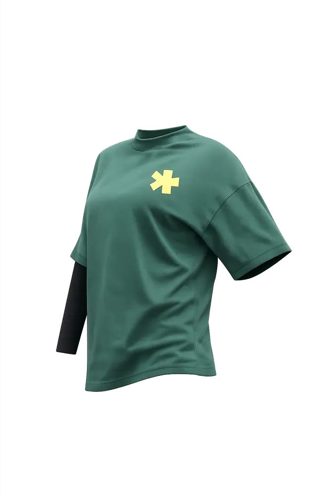 Front Embroidery Star Unisex T-Shirt | Green