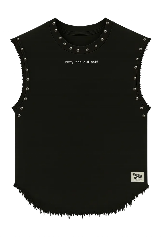 BURY THE OLD SELF UNISEX BLACK VEST (BOXYFIT)