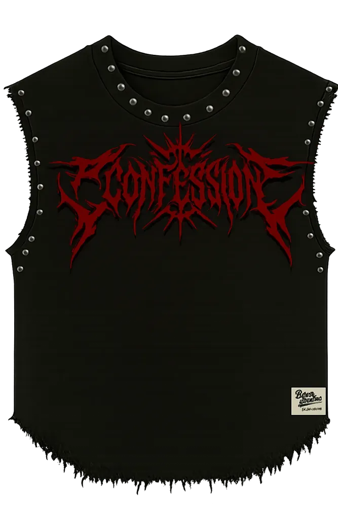 CONFESSION UNISEX BLACK VEST (BOXYFIT)