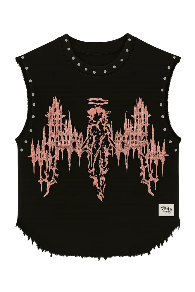 THE LAST SERAPH UNISEX BLACK VEST (BOXYFIT)