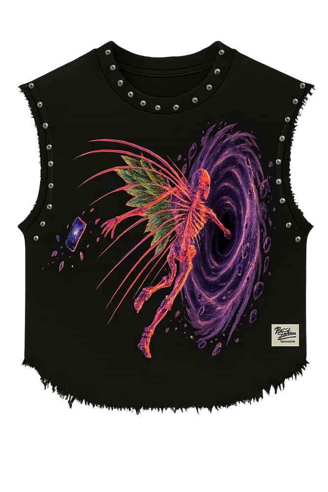 ENTER THE PORTAL UNISEX BLACK VEST (BOXYFIT)