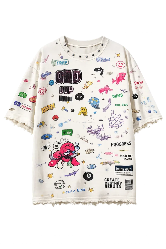 HIP-HOP SYMPHONY OVERSIZE UNISEX OFF-WHITE TSHIRT (BOXYFIT)