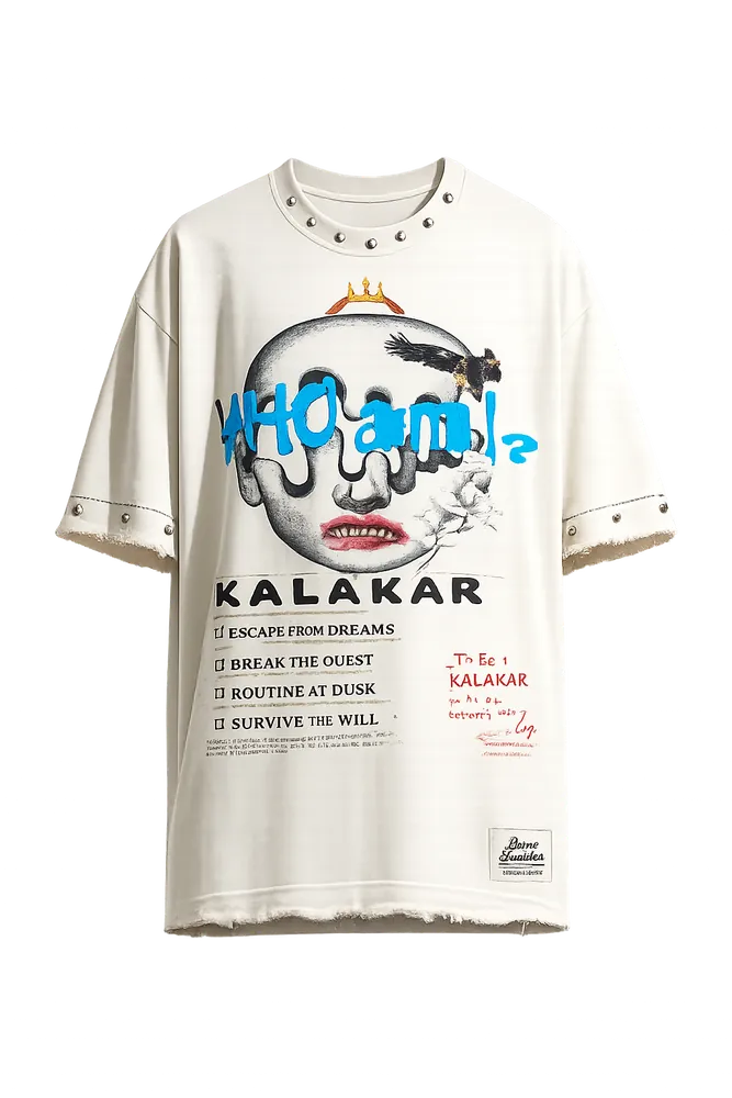 KALAKAAR OVERSIZE UNISEX OFF-WHITE TSHIRT (BOXYFIT)