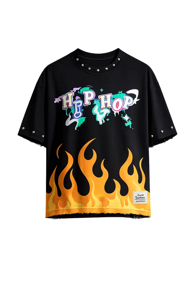 HIP HOP ALL STAR OVERSIZE UNISEX BLACK TSHIRT (BOXYFIT)