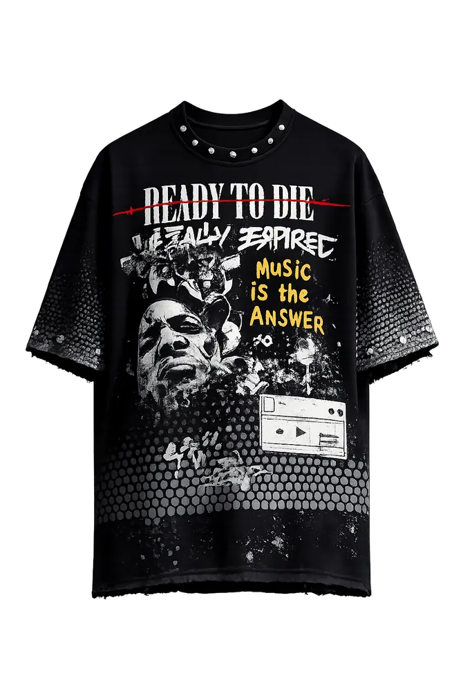 NOTORIOUS B.I.G OVERSIZE UNISEX BLACK TSHIRT (BOXYFIT)