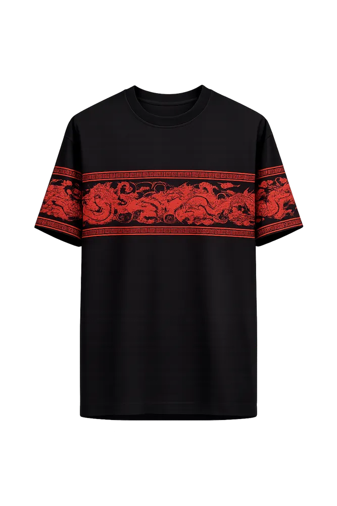 Eternal Dragon Oversized Black Unisex Tshirt