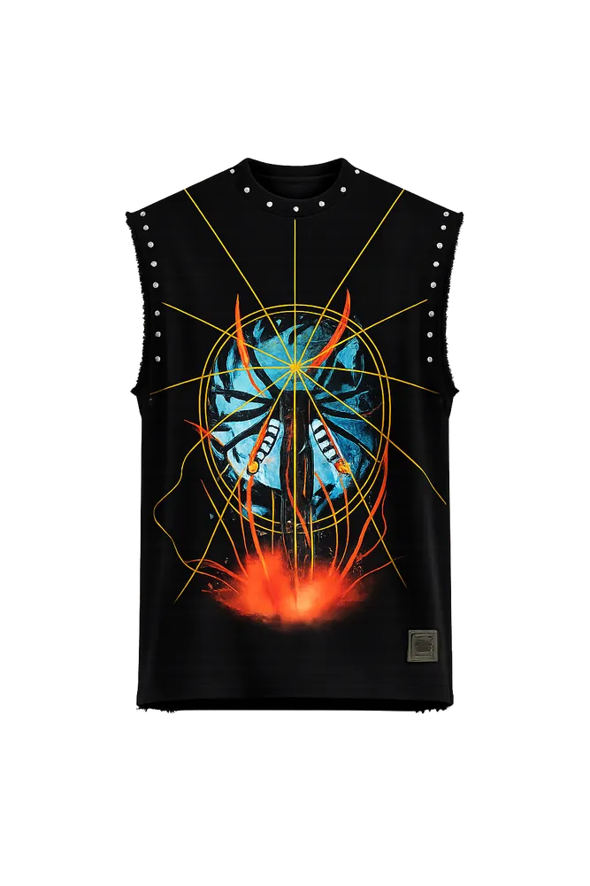 REBIRTH UNISEX BLACK VEST (BOXYFIT)