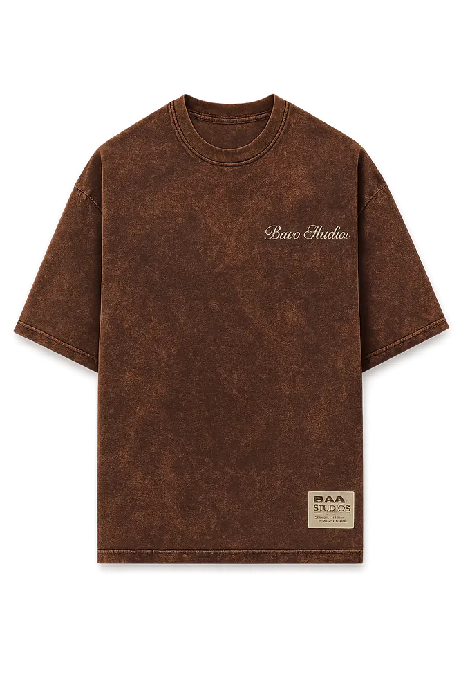 COFFEE ACID WASH OVERSIZED UNISEX T-SHIRT