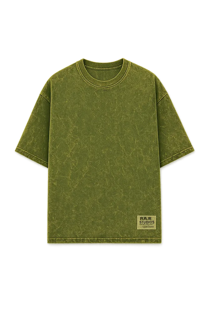 GREEN ACID WASH OVERSIZED UNISEX T-SHIRT