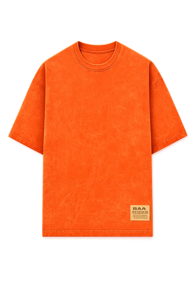 ORANGE ACID WASH OVERSIZED UNISEX T-SHIRT